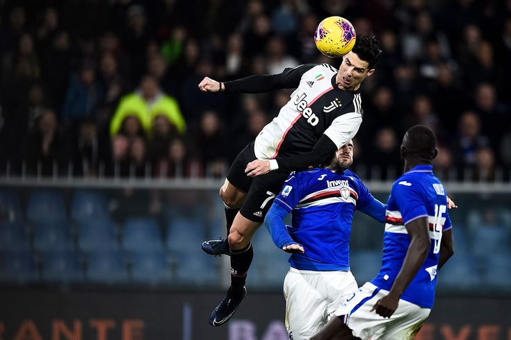 Cristiano Ronaldo leapt 2.56 meters to score a stunning header, 2019