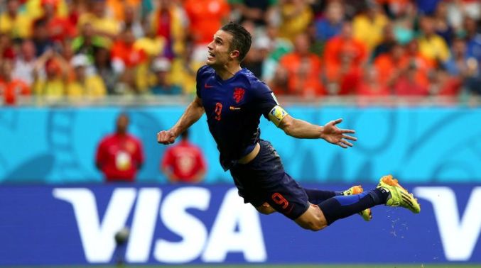 Robin van Persie scored a stunning diving header, 2014