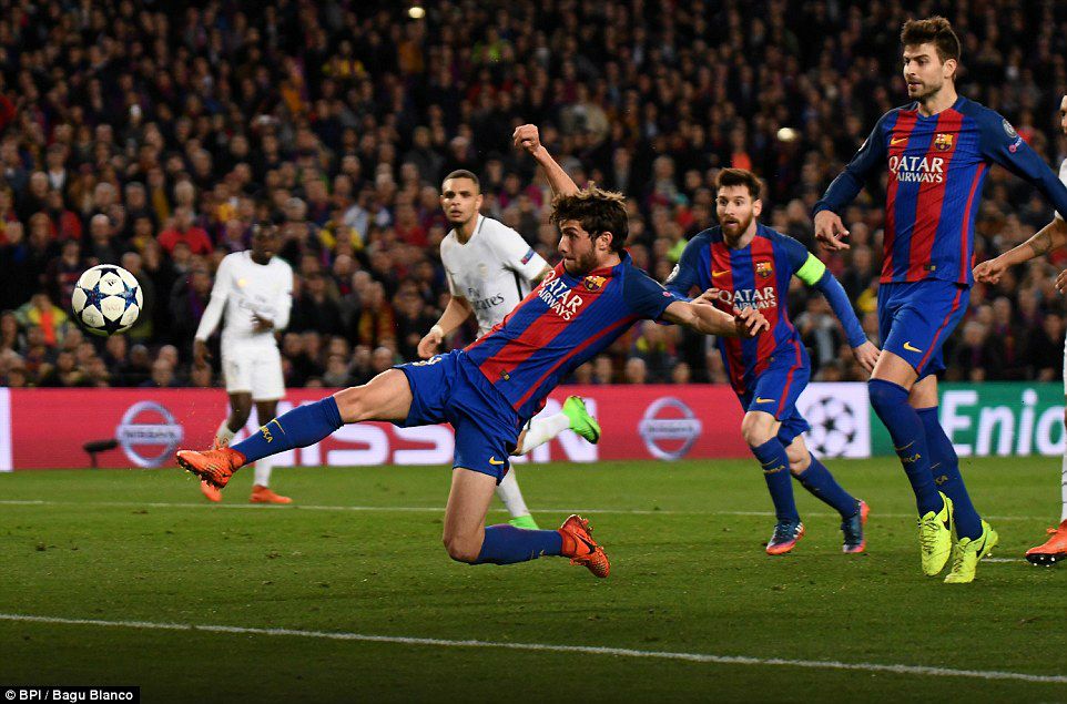 Sergi Roberto scored the decisive sixth goal, 2017